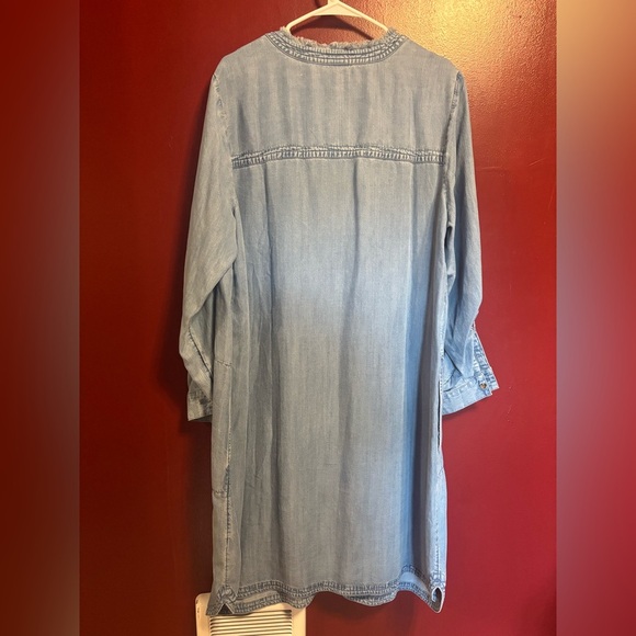 J. Jill Denim Dress Women’s Size XL Light Blue Button Down Tencel Shirt Dress - Picture 5 of 7